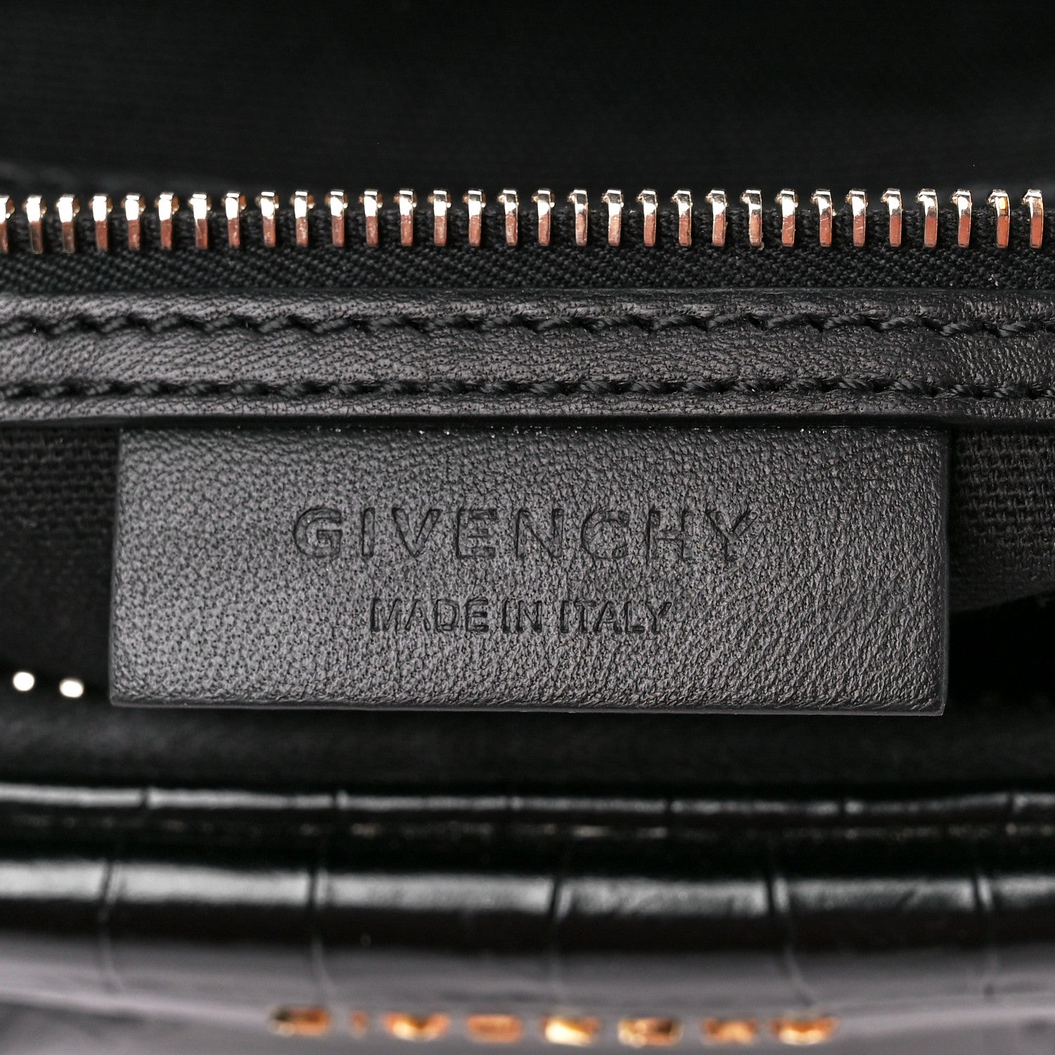 Givenchy Calfskin Crocodile Embossed Small Antigona Black 6 of 10