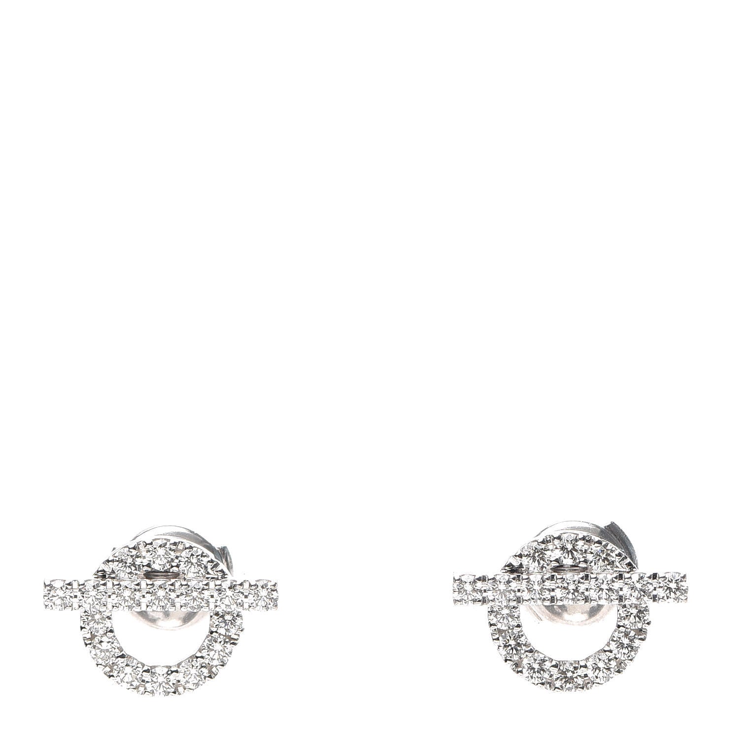 Hermes 18K White Gold Diamond Finesse Earrings 1 of 5