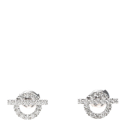 Hermes 18K White Gold Diamond Finesse Earrings 1 of 5