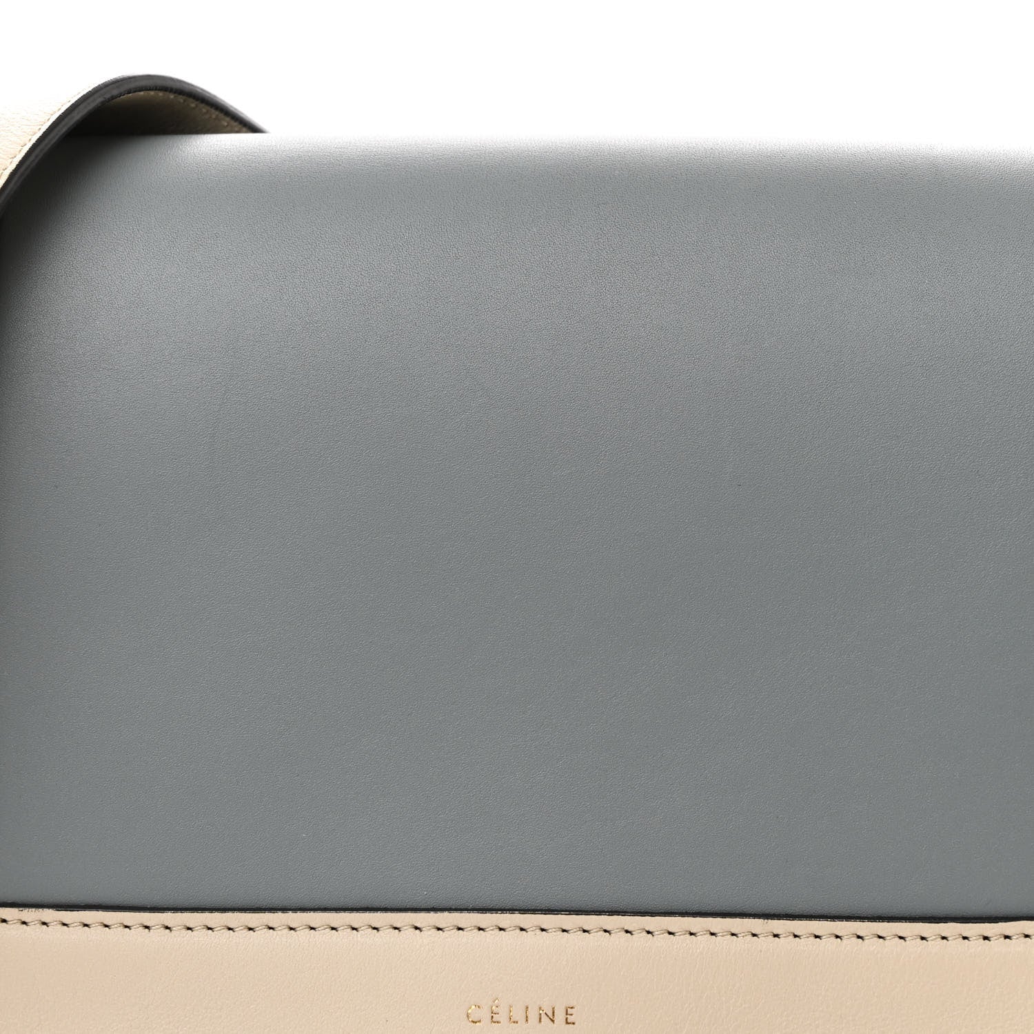 Celine Shiny Smooth Calfskin Medium Frame Shoulder Bag Grege Storm 8 of 12
