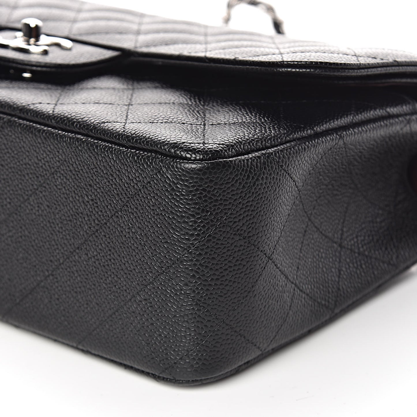 Caviar Quilted Jumbo Double Flap Black