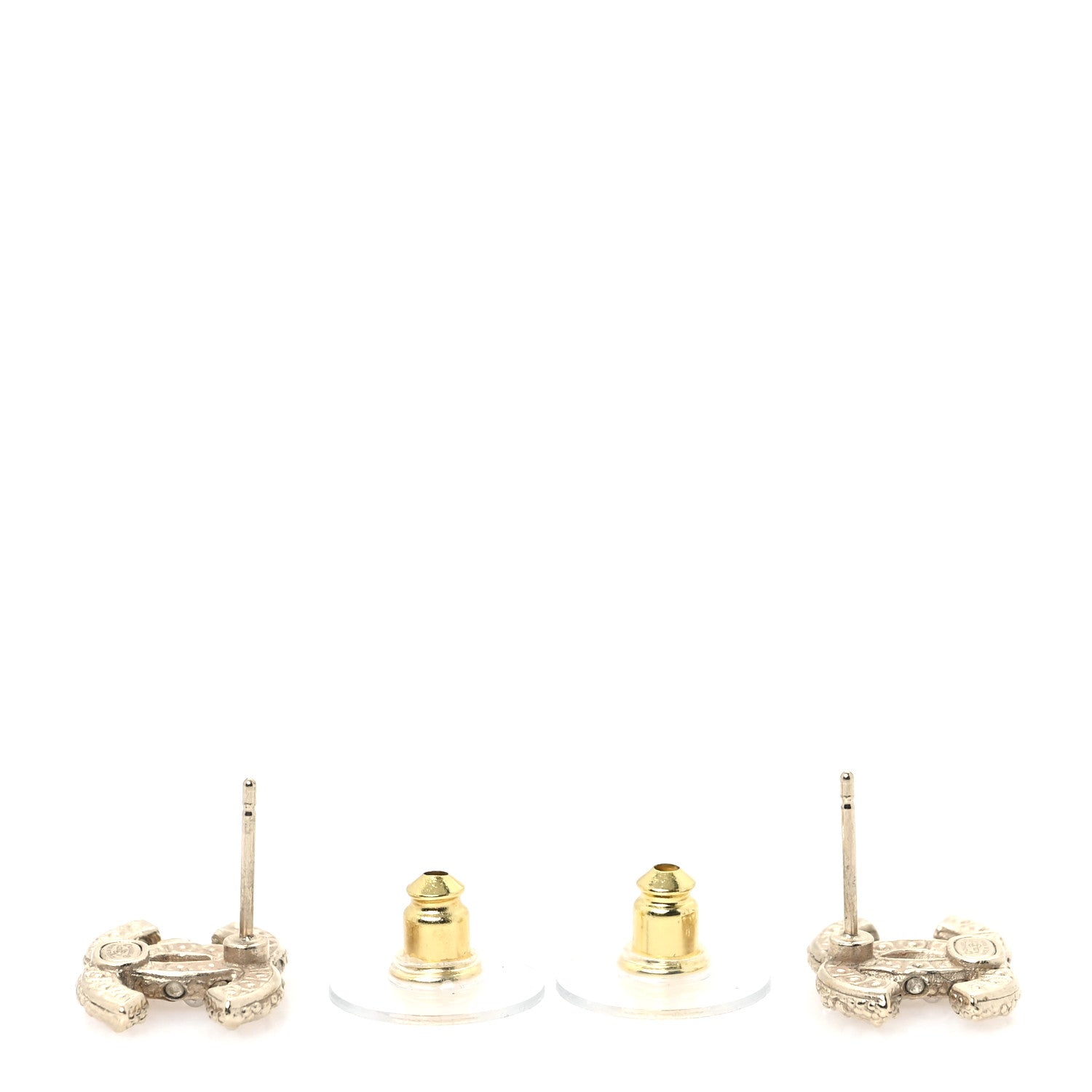 Chanel Metal Graduated Pearl Crystal CC Earrings Gold 3 of 5