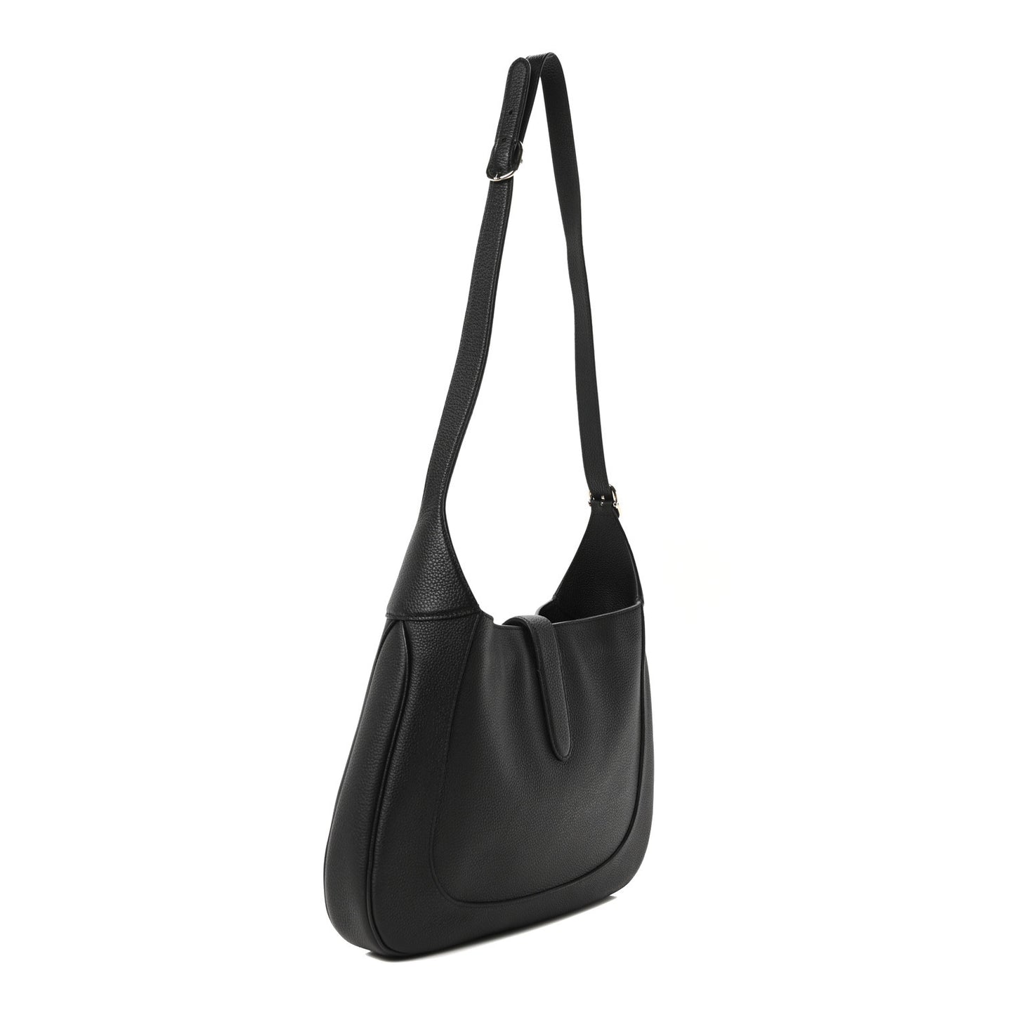 Pebbled Calfskin Large Jackie 1961 Hobo Black