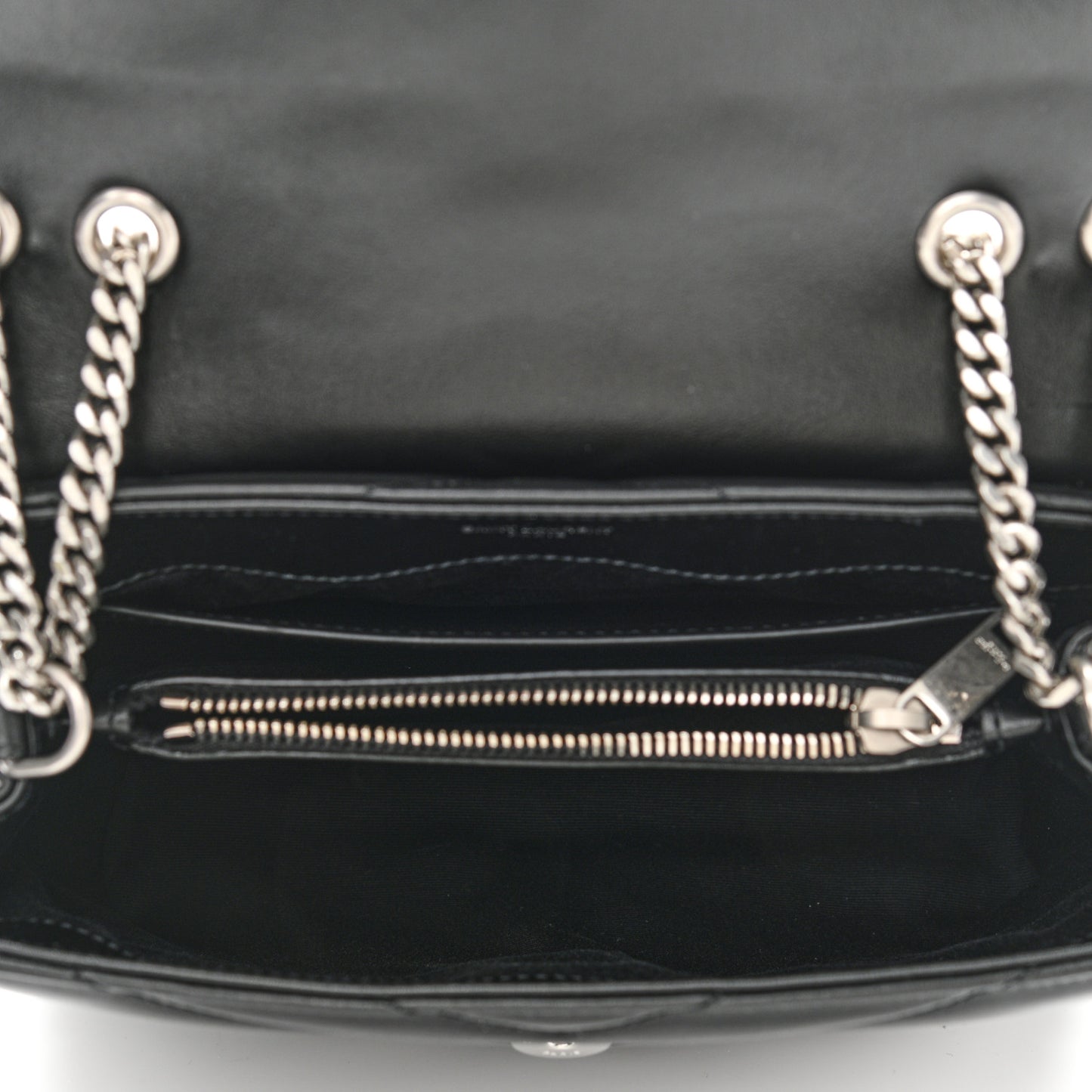 Calfskin Y Quilted Monogram Small Loulou Chain Satchel Black