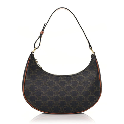 Celine Triomphe Canvas Calfskin Ava Shoulder Bag Tan 1 of 10