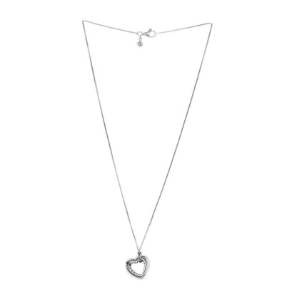 David Yurman Sterling Silver 18K Yellow Gold Open Heart Cable Necklace 3 of 6