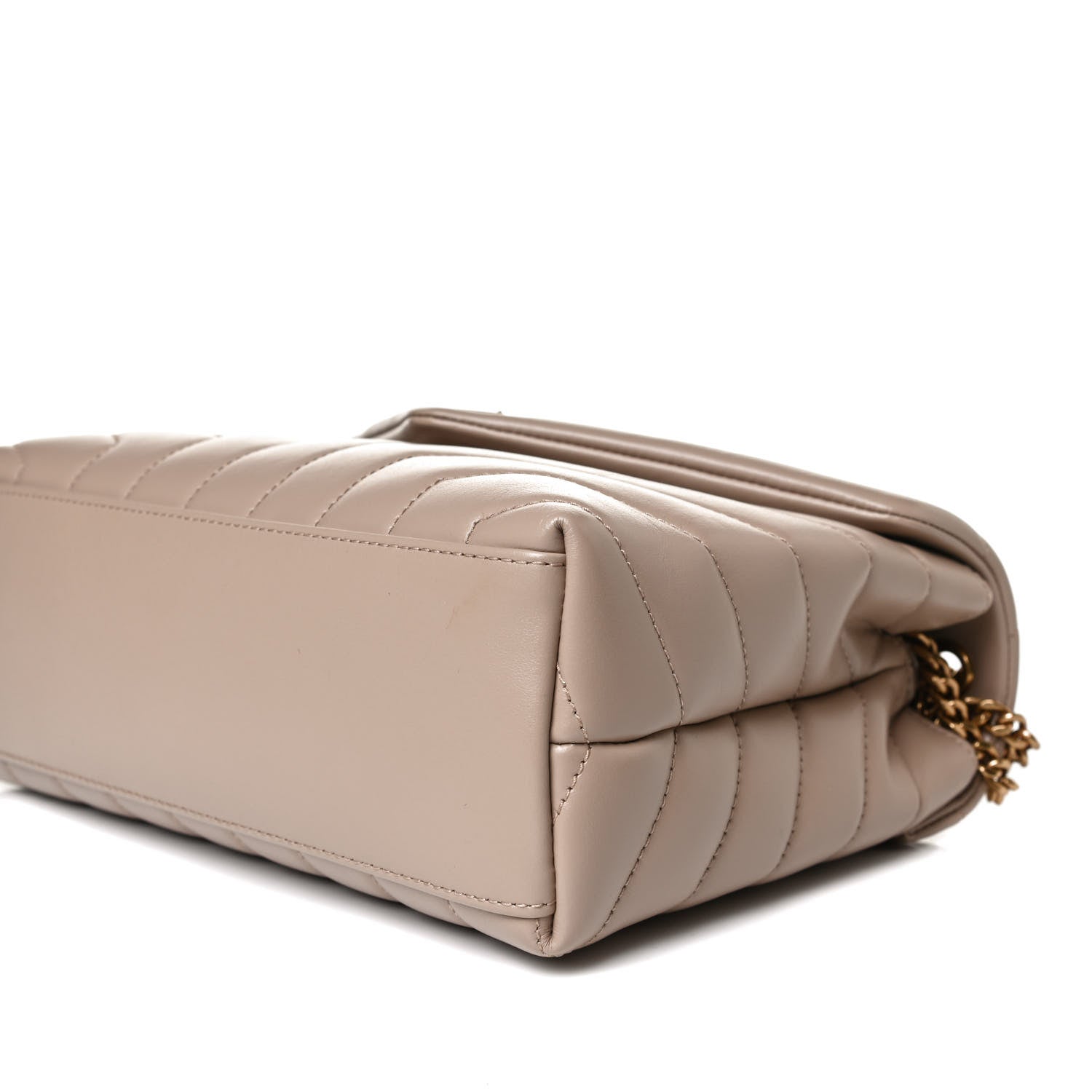 Saint Laurent Calfskin Y Quilted Monogram Small Loulou Chain Satchel Dark Beige 11 of 16