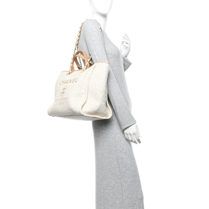 Chanel Canvas Medium Deauville Tote Light Beige 2 of 14
