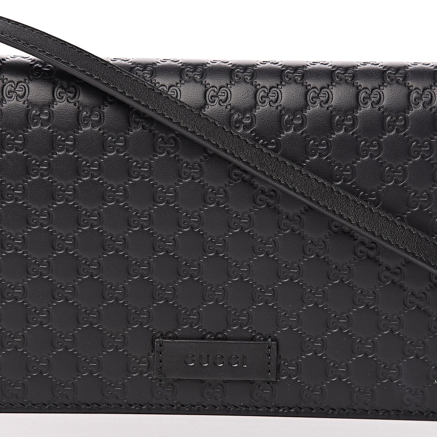 Microguccissima Crossbody Wallet Black