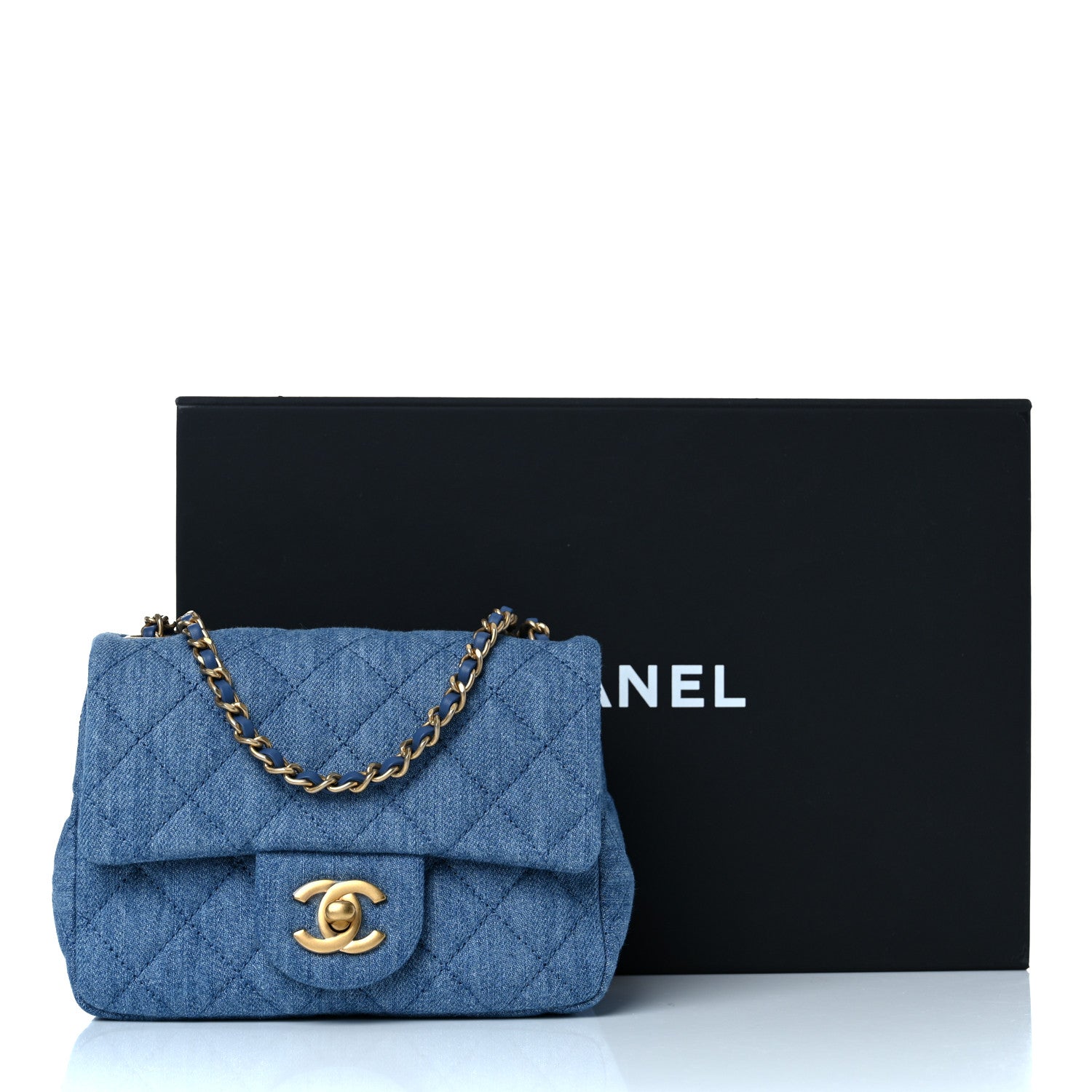 Chanel Denim Quilted Mini Pearl Crush Flap Blue 11 of 11