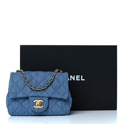 Chanel Denim Quilted Mini Pearl Crush Flap Blue 11 of 11