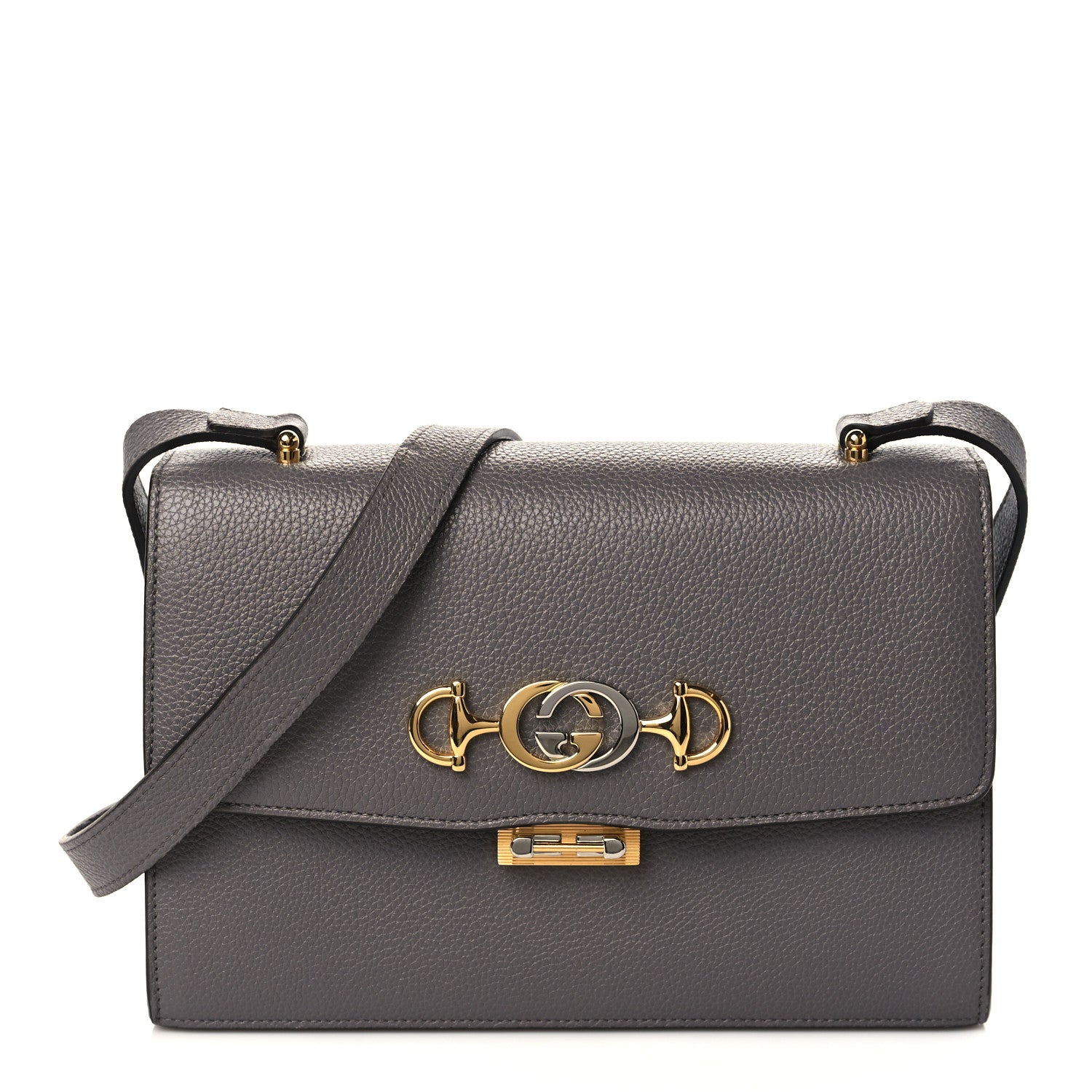 Gucci Grainy Calfskin Small Zumi Shoulder Bag Dusty Grey 1 of 10