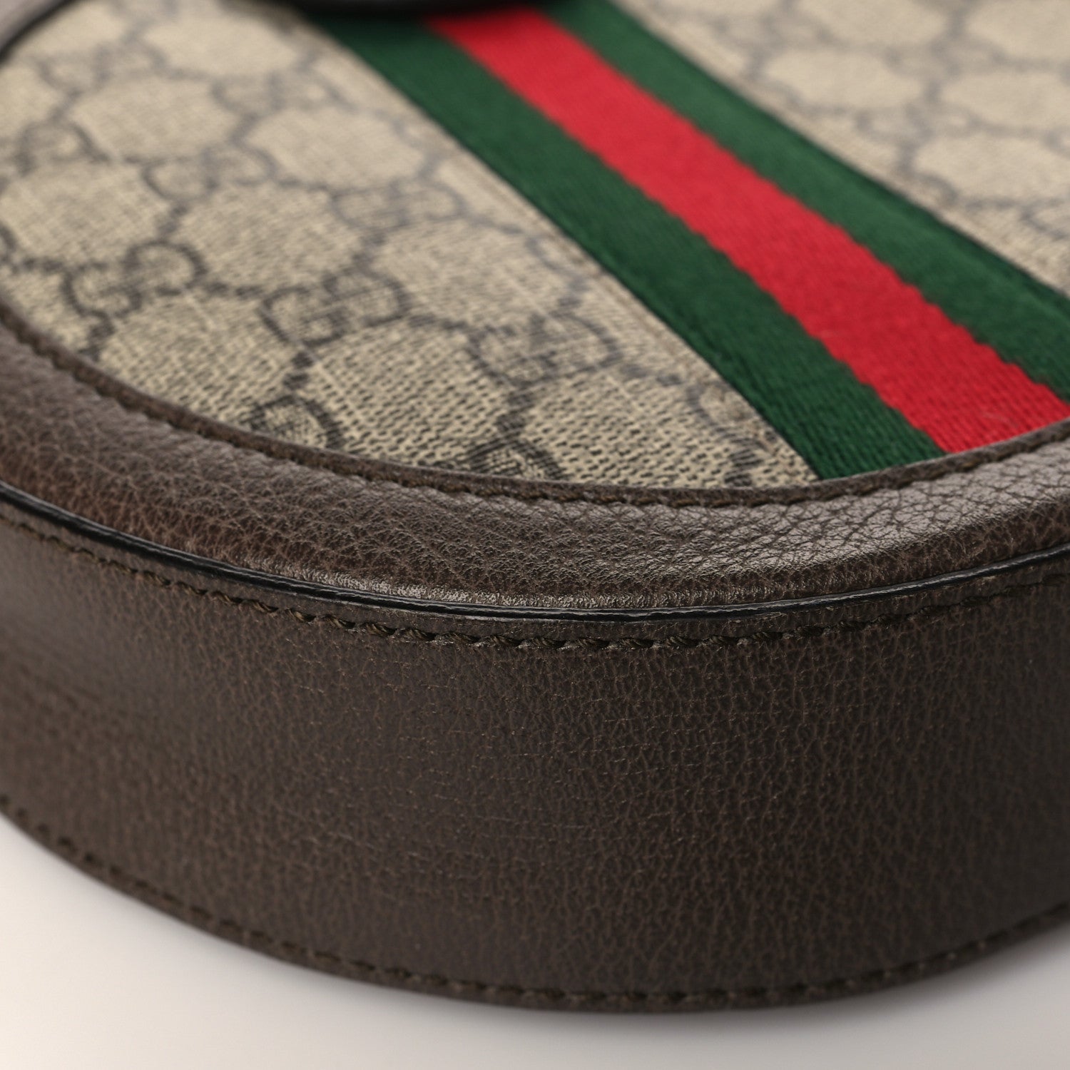 Gucci GG Supreme Monogram Web Mini Ophidia Round Shoulder Bag Brown 8 of 10