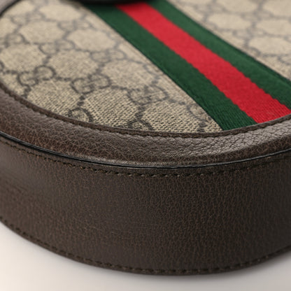 Gucci GG Supreme Monogram Web Mini Ophidia Round Shoulder Bag Brown 8 of 10