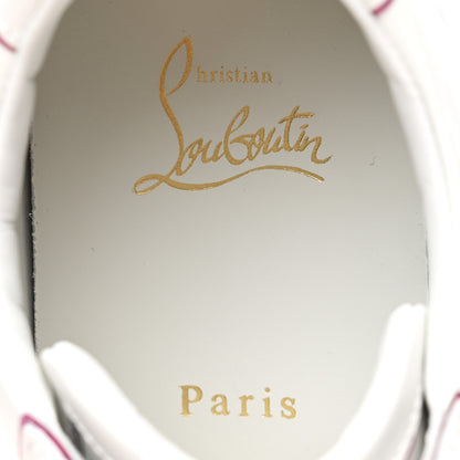Christian Louboutin Patent Calfskin Womens Fun Vieira Flat Sneakers 39.5 White Fuxia 9 of 11