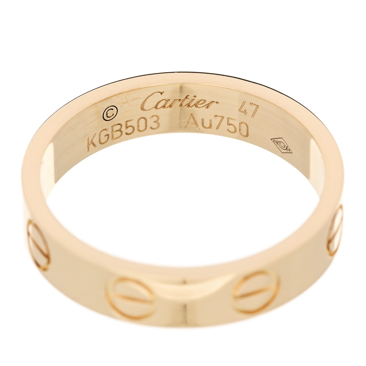 18K Yellow Gold 5.5mm LOVE Ring 53 6.5