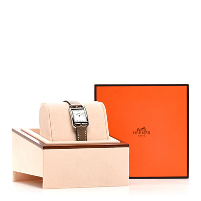 Hermes Stainless Steel Swift Diamond Mother of Pearl 23mm Cape Cod Quartz Watch Etoupe 5 of 5