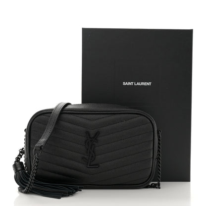 Saint Laurent Grain De Poudre Matelasse Monochrome Monogram Mini Lou Camera Bag Black 13 of 13