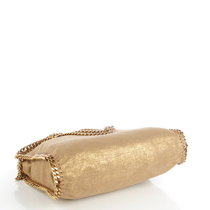 Stella McCartney Metallic Shaggy Deer Falabella Fold Over Tote Gold 4 of 9