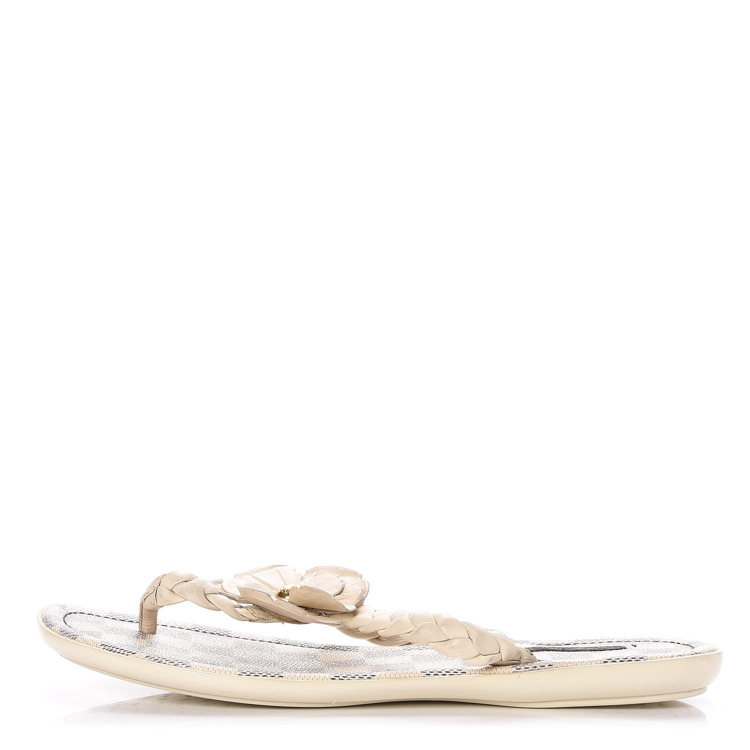 Louis Vuitton Damier Azur Flower Thong Sandals 39 White 1 of 11
