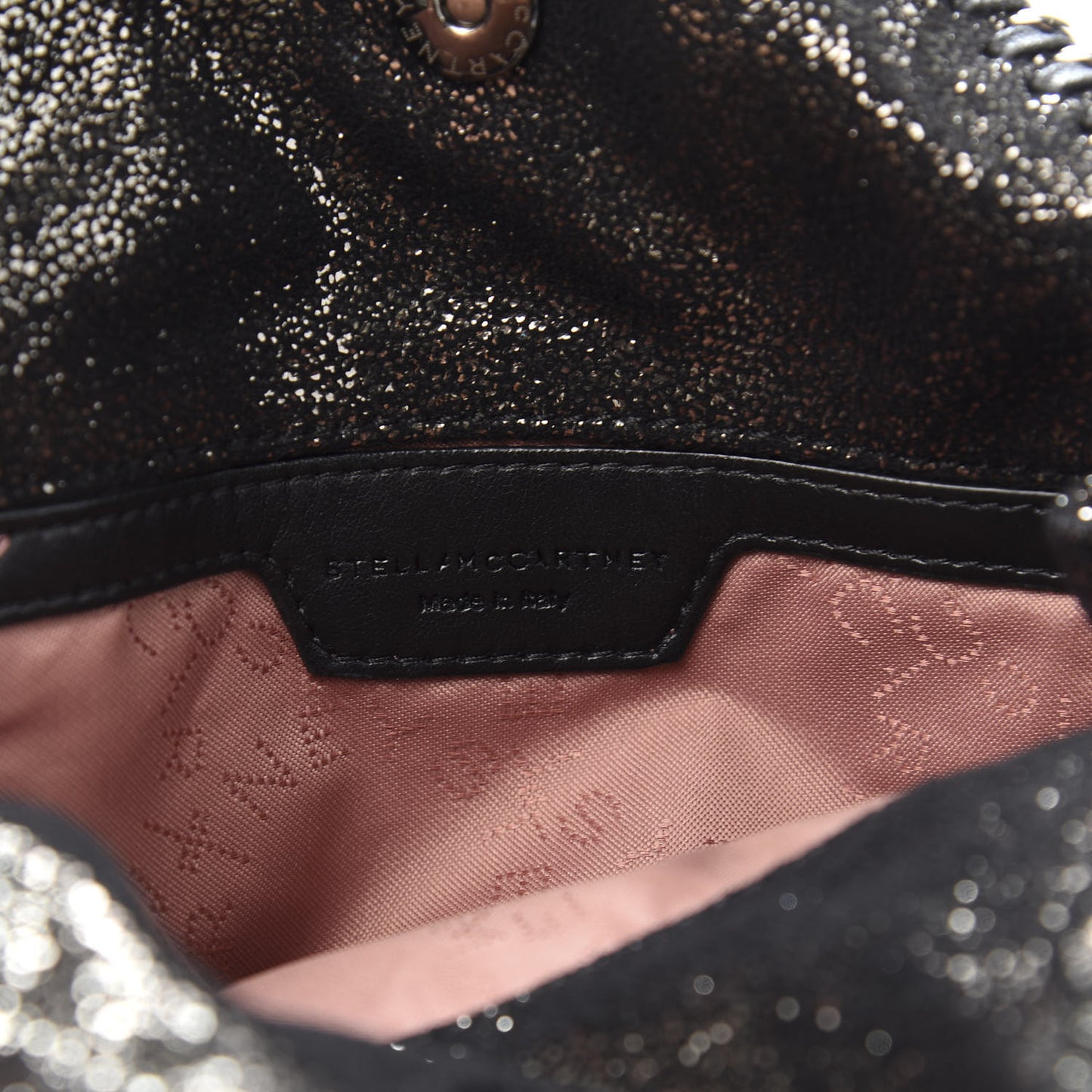 Chamois Shiny Dotted Tiny Falabella Fold Over Tote Ruthenium