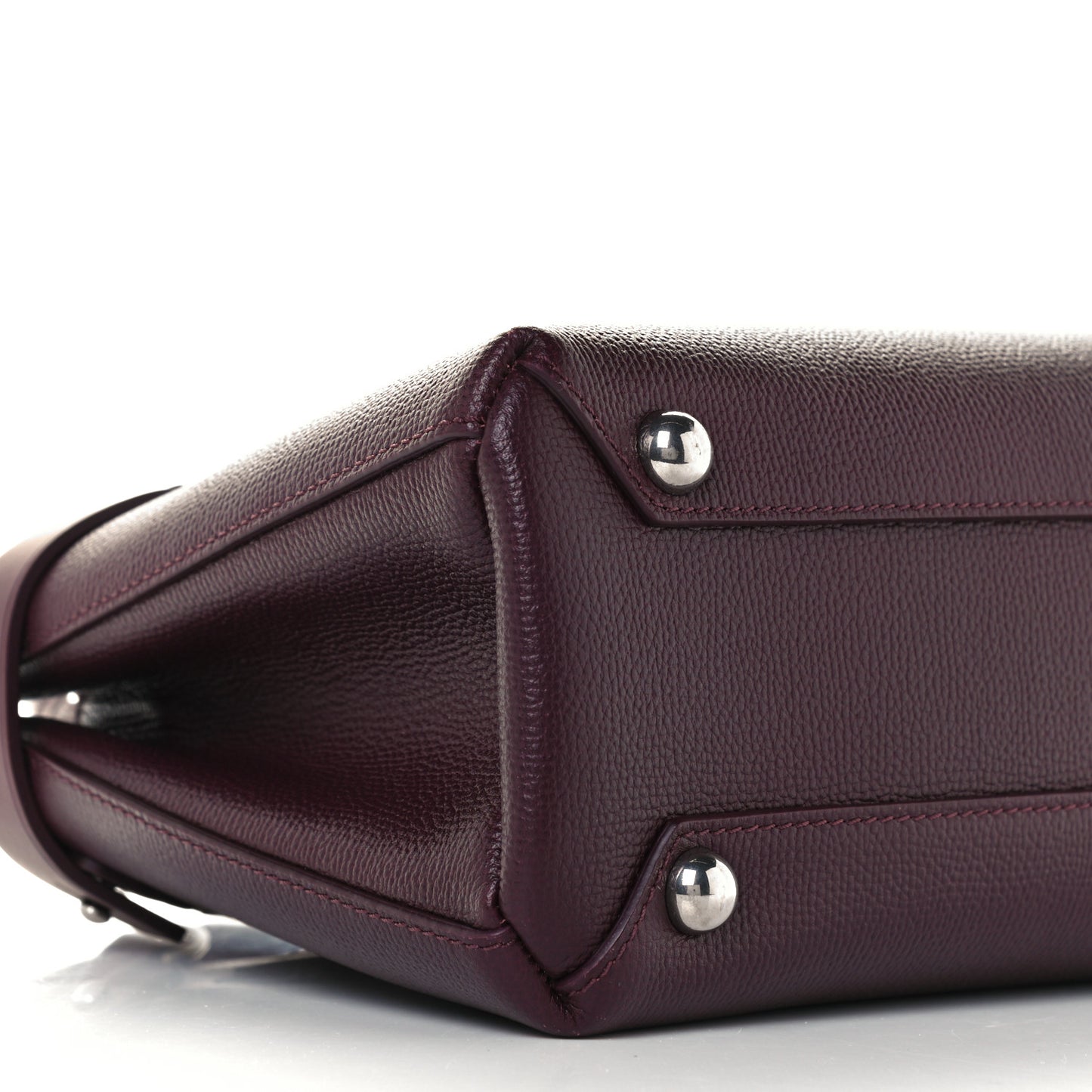 Derby Calfskin House Check Small Banner Tote Mahogany Red