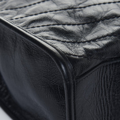 Saint Laurent Crinkled Calfskin Matelasse Monogram Medium Niki Shopper Tote Black 15 of 22