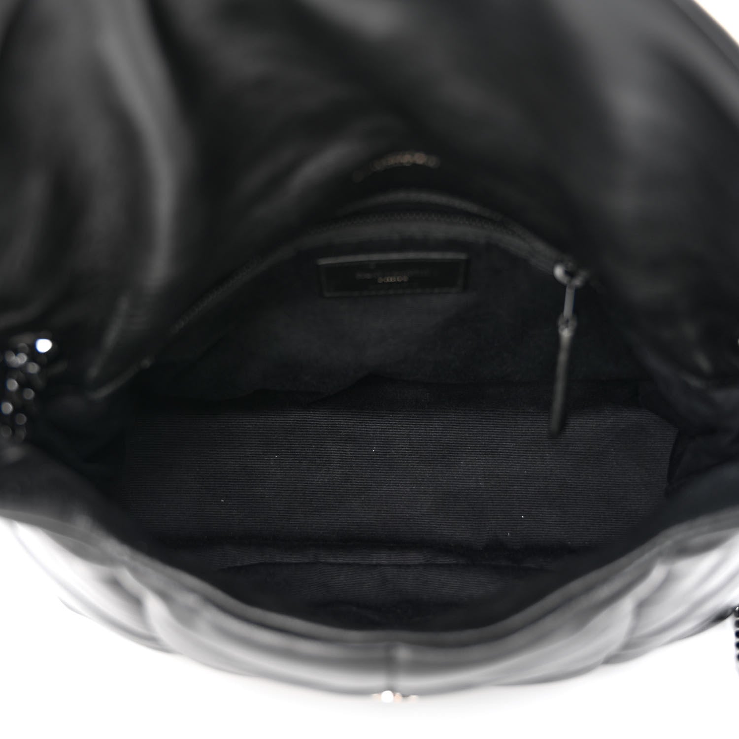 Saint Laurent Lambskin Quilted Monogram Monochrome Small Loulou Puffer Chain Satchel Black 5 of 10