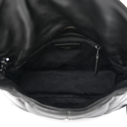 Saint Laurent Lambskin Quilted Monogram Monochrome Small Loulou Puffer Chain Satchel Black 5 of 10