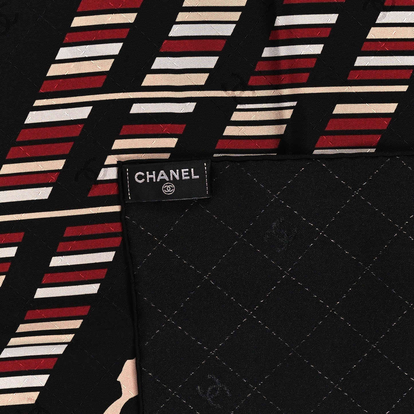 Silk Apartment Square Scarf Black Multicolor