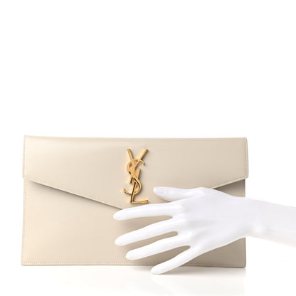 Saint Laurent Smooth Shiny Calfskin Uptown Pouch Crema Soft 2 of 11