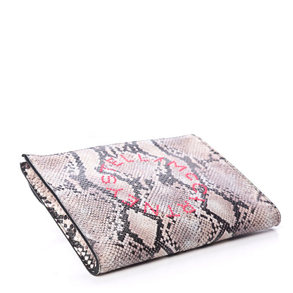 Stella McCartney Eco Python Soft Alter Nappa Perforated Logo Pouch Brown 3 of 5