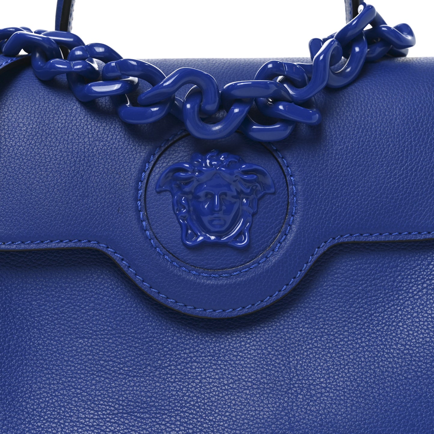 Calfskin Medium La Medusa Top Handle Handbag Lapis
