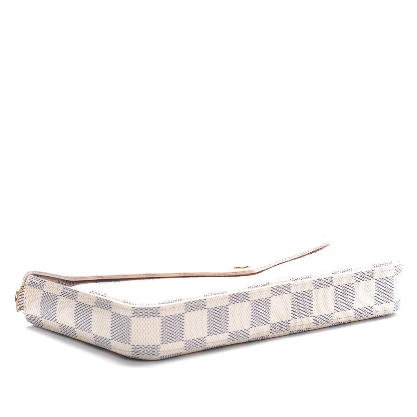 Damier Azur Pochette Felicie Chain Wallet Rose Ballerine
