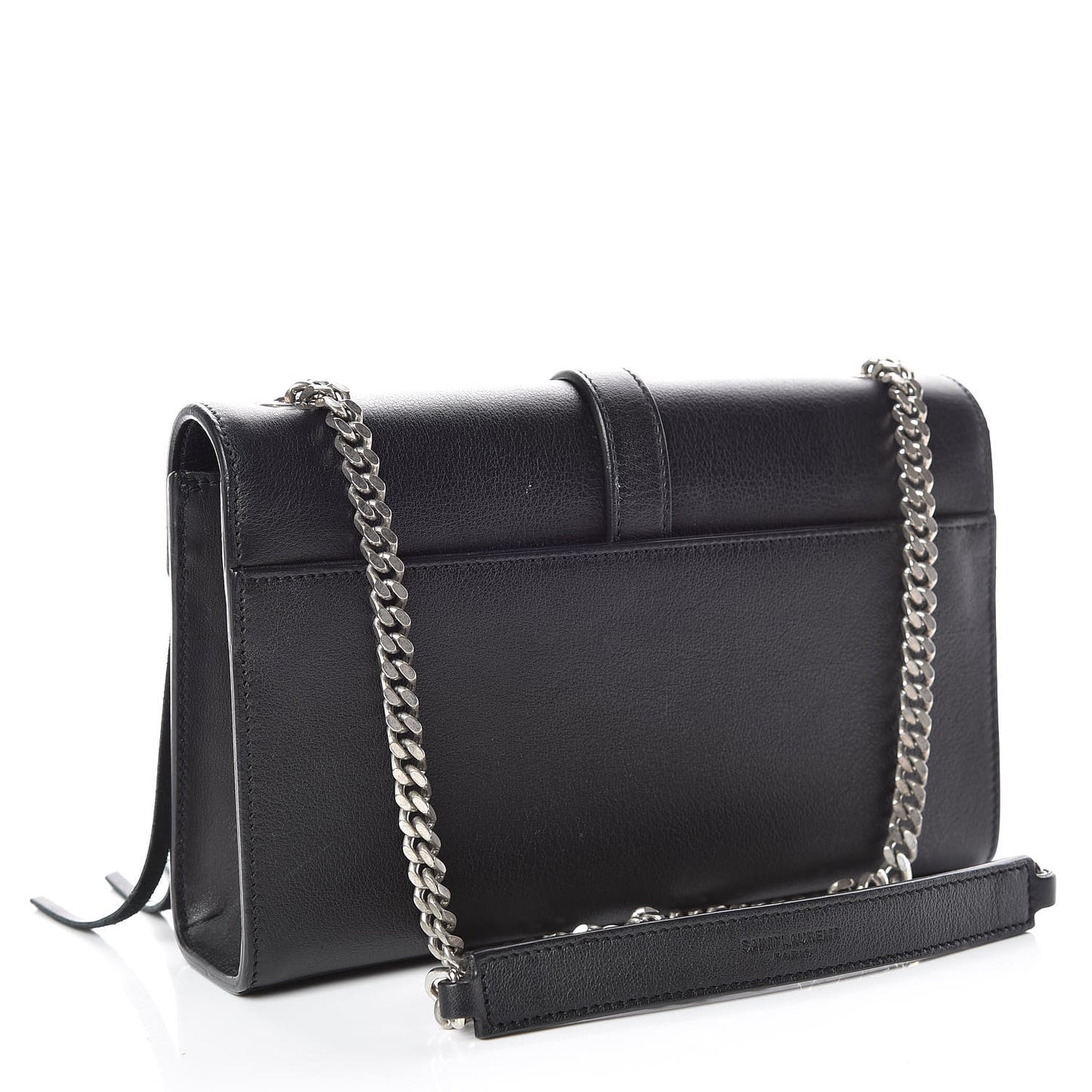 Calfskin Fringe Small Monogram Satchel Black
