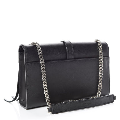 Saint Laurent Calfskin Fringe Small Monogram Satchel Black 3 of 12