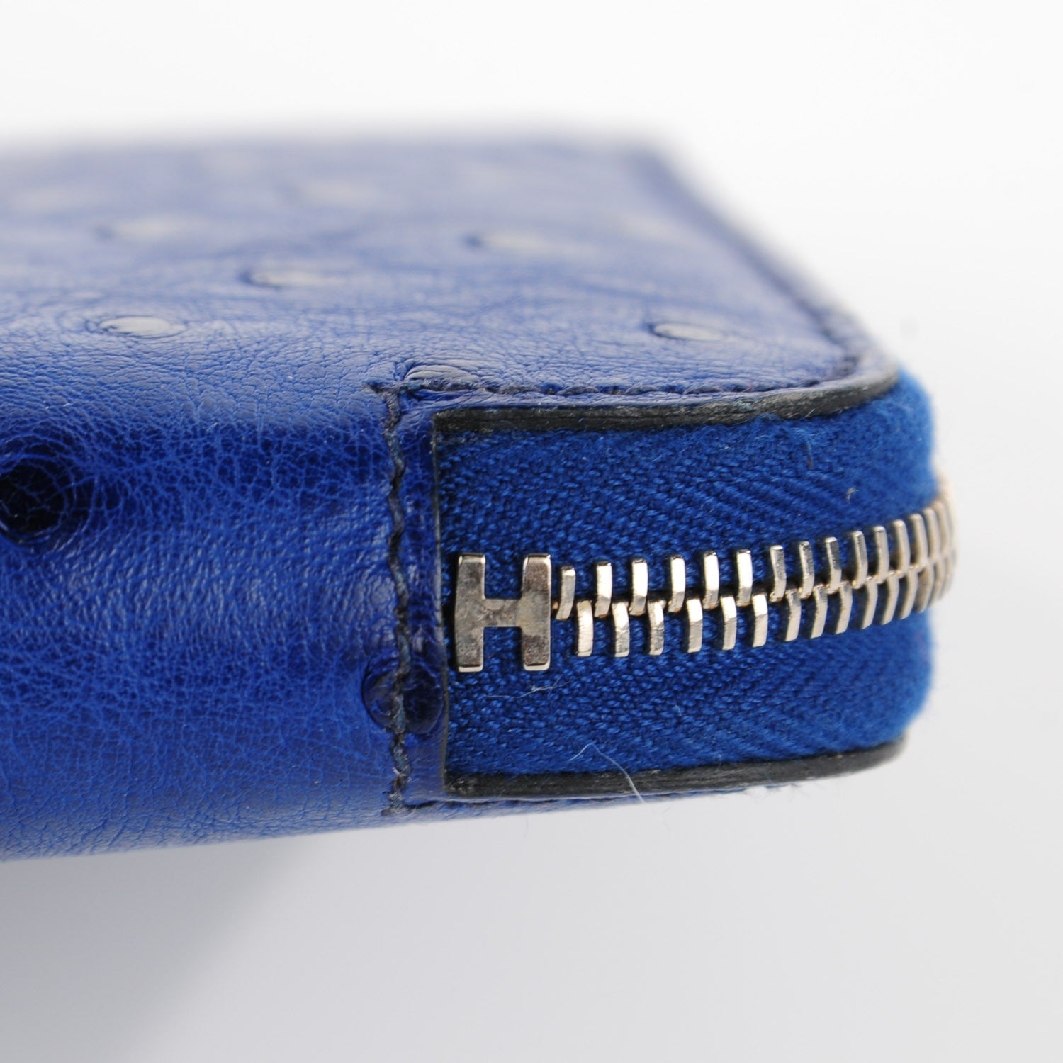 Hermes Ostrich Azap Wallet Bleu Iris 9 of 12
