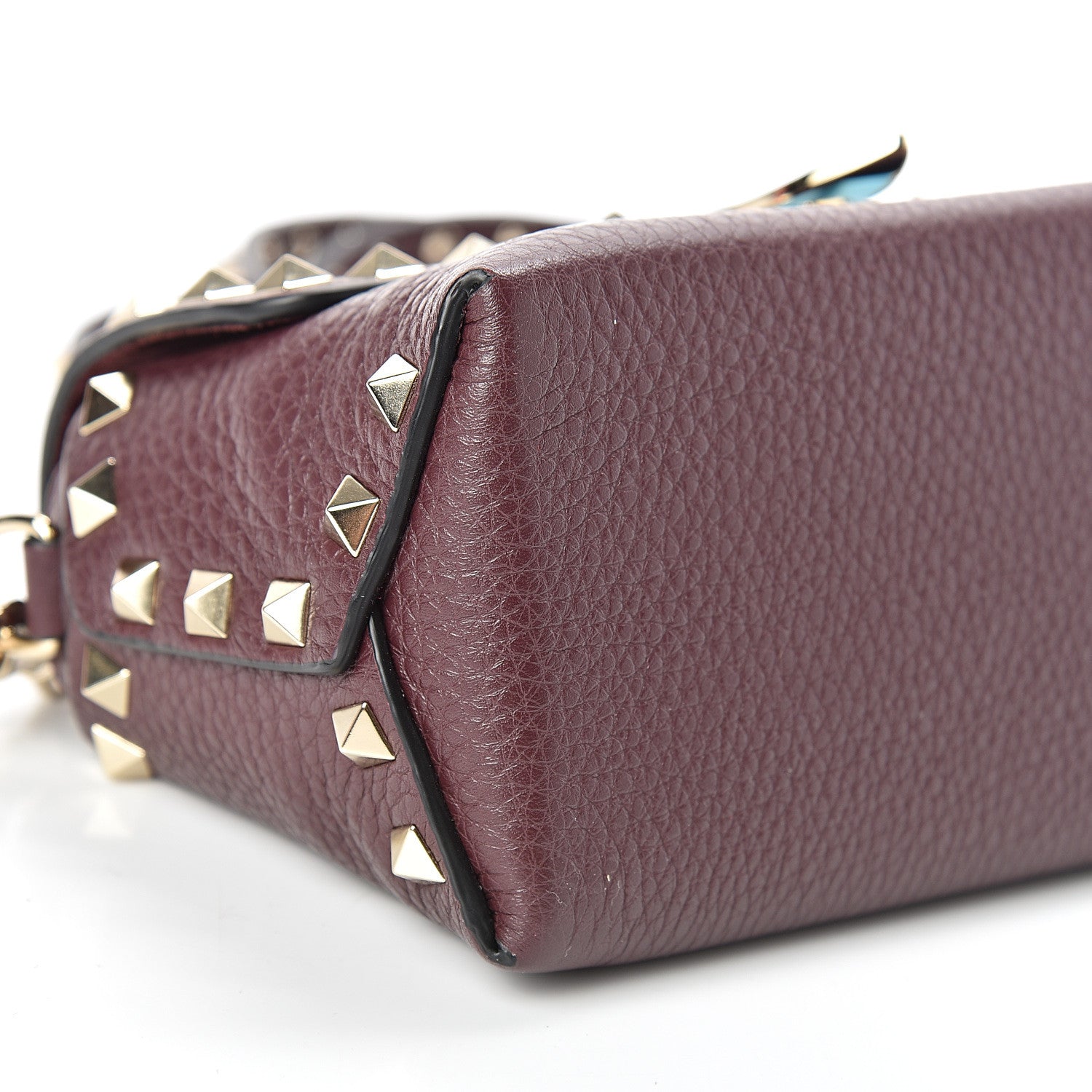 Valentino Garavani Pebbled Calfskin Mini Rockstud Crossbody Bag Rubin 7 of 8