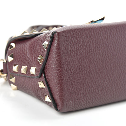 Valentino Garavani Pebbled Calfskin Mini Rockstud Crossbody Bag Rubin 7 of 8
