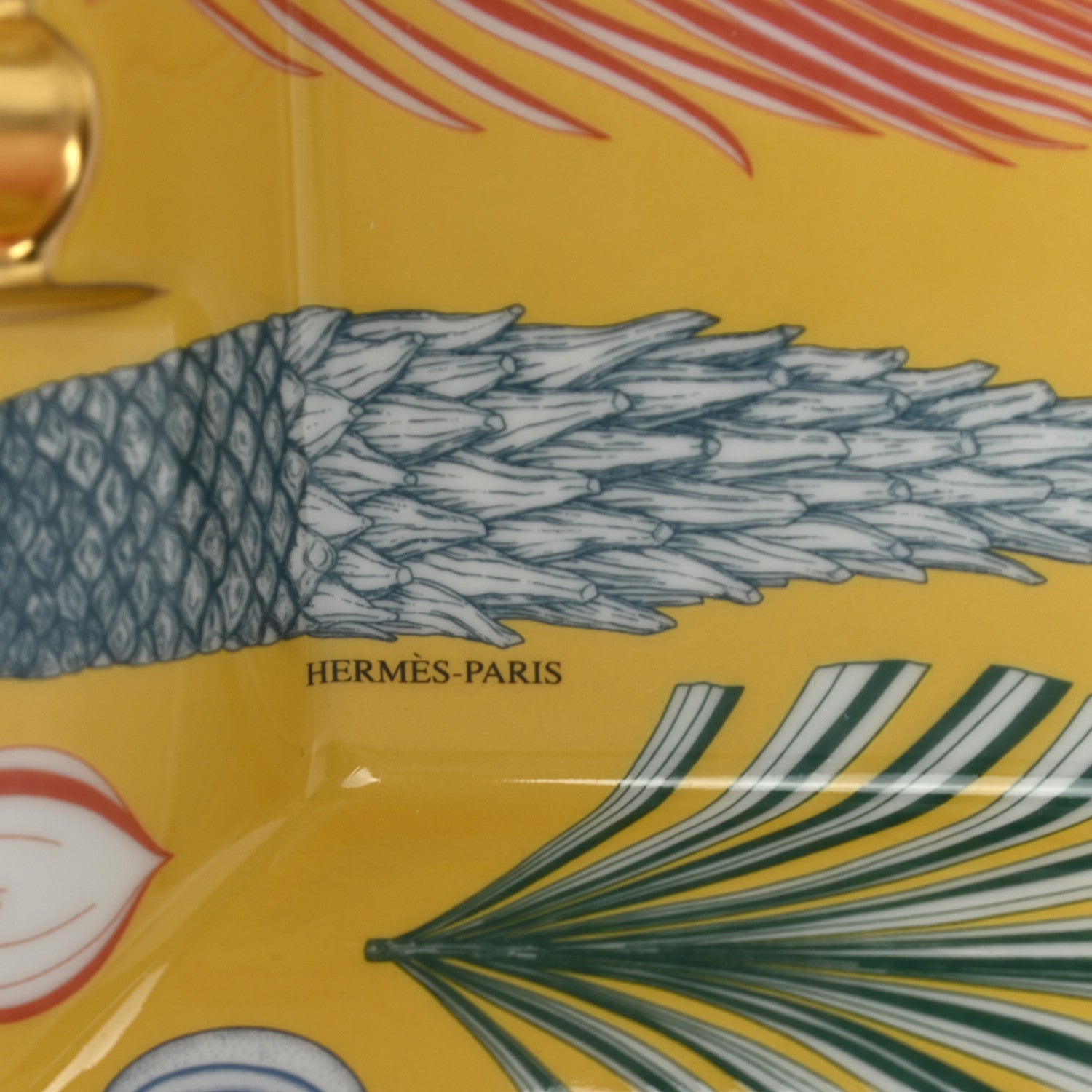 Hermes Porcelain Index Palmarum Ashtray Soleil 2 of 5