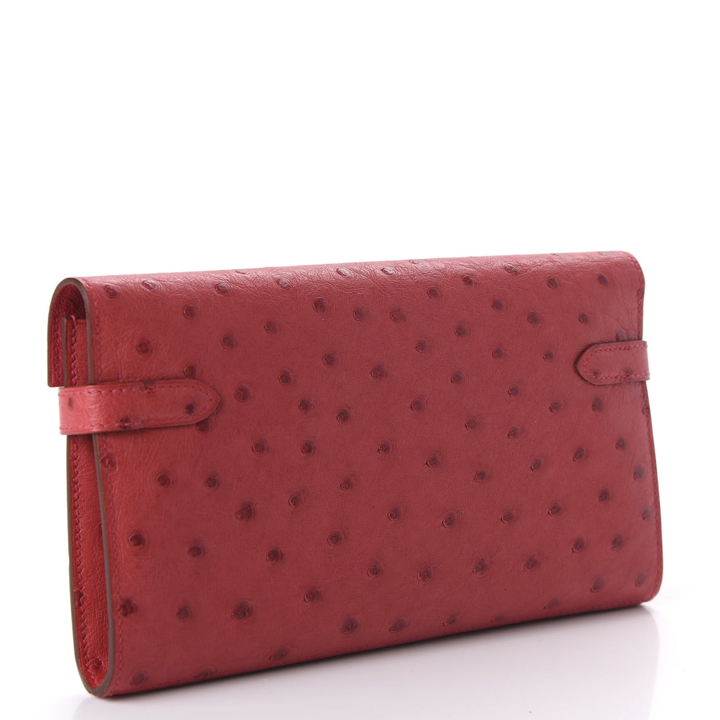 Ostrich Kelly Longue Wallet Bougainvillea
