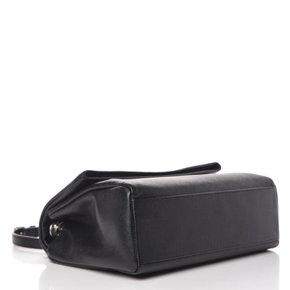 Saint Laurent Grain De Poudre Medium West Hollywood Monogram Fold-Over Black 4 of 9