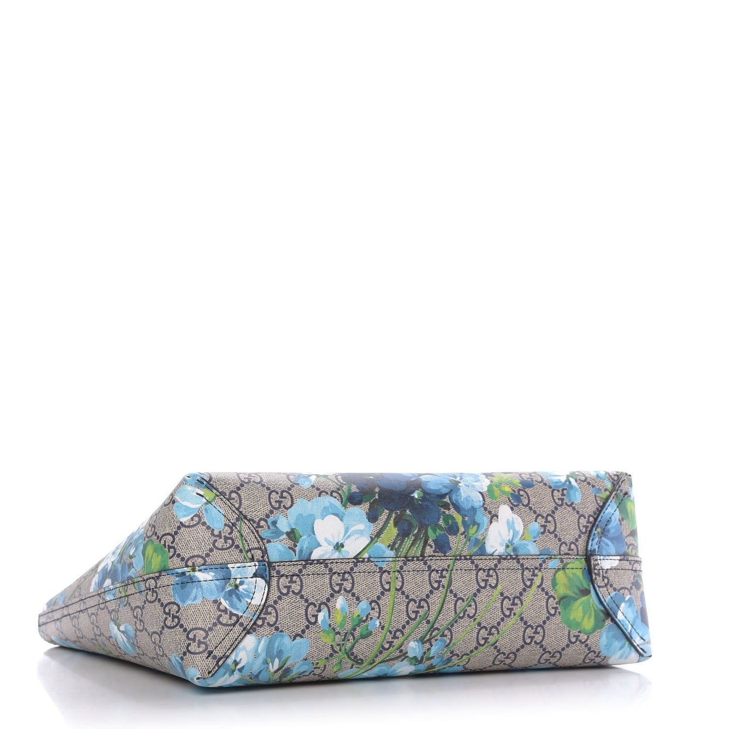 GG Supreme Monogram Blooms Small Reversible Tote Beige Blue Navy