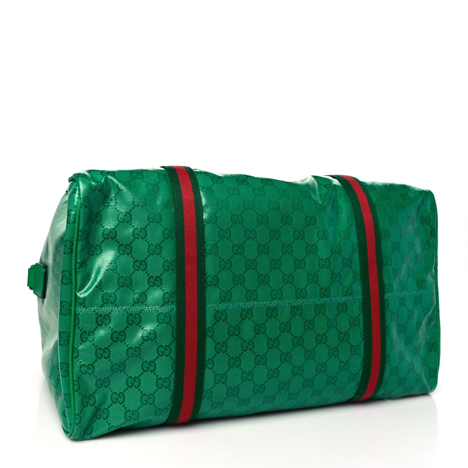 Gucci Crystal Monogram Web Large Carry On Duffle Bag Green 3 of 8