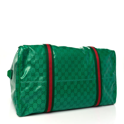 Gucci Crystal Monogram Web Large Carry On Duffle Bag Green 3 of 8