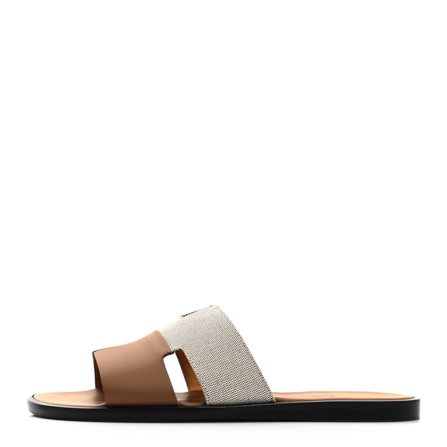 Canvas Calfskin Mens Izmir Sandals 40 Naturel Safari Prunoir