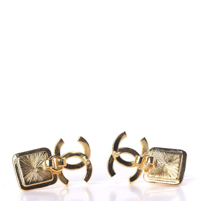 Chanel Crystal CC Square Earrings Gold 4 of 5