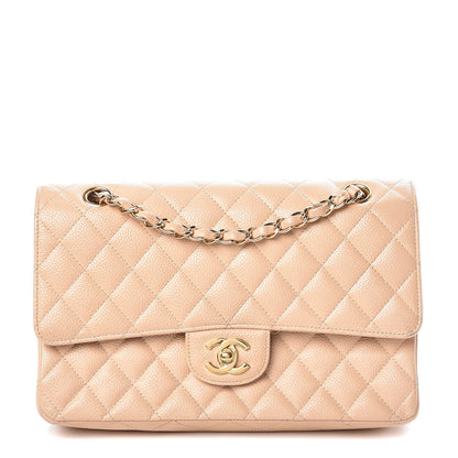 Chanel Caviar Quilted Medium Double Flap Beige Clair 1 of 11