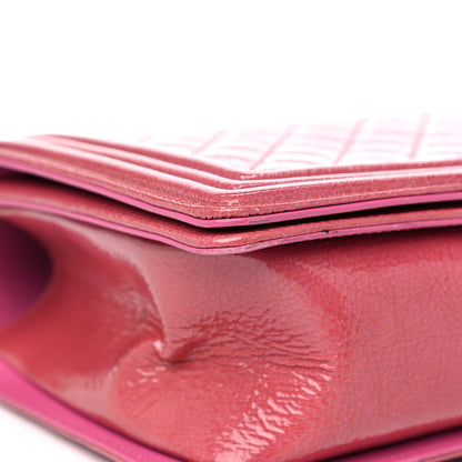 Chanel Distressed Patent Calfskin Quilted New Medium Boy Flap Pink 9 of 18