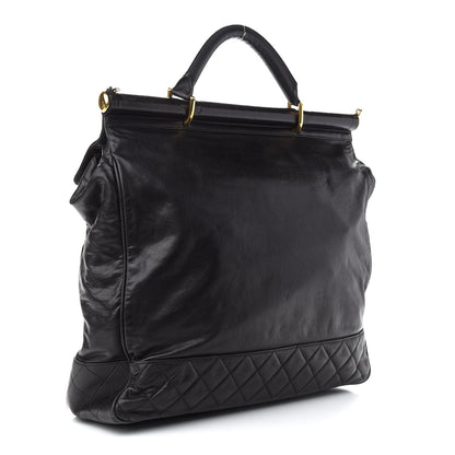 Chanel Lambskin Quilted Satchel Black 2 of 11